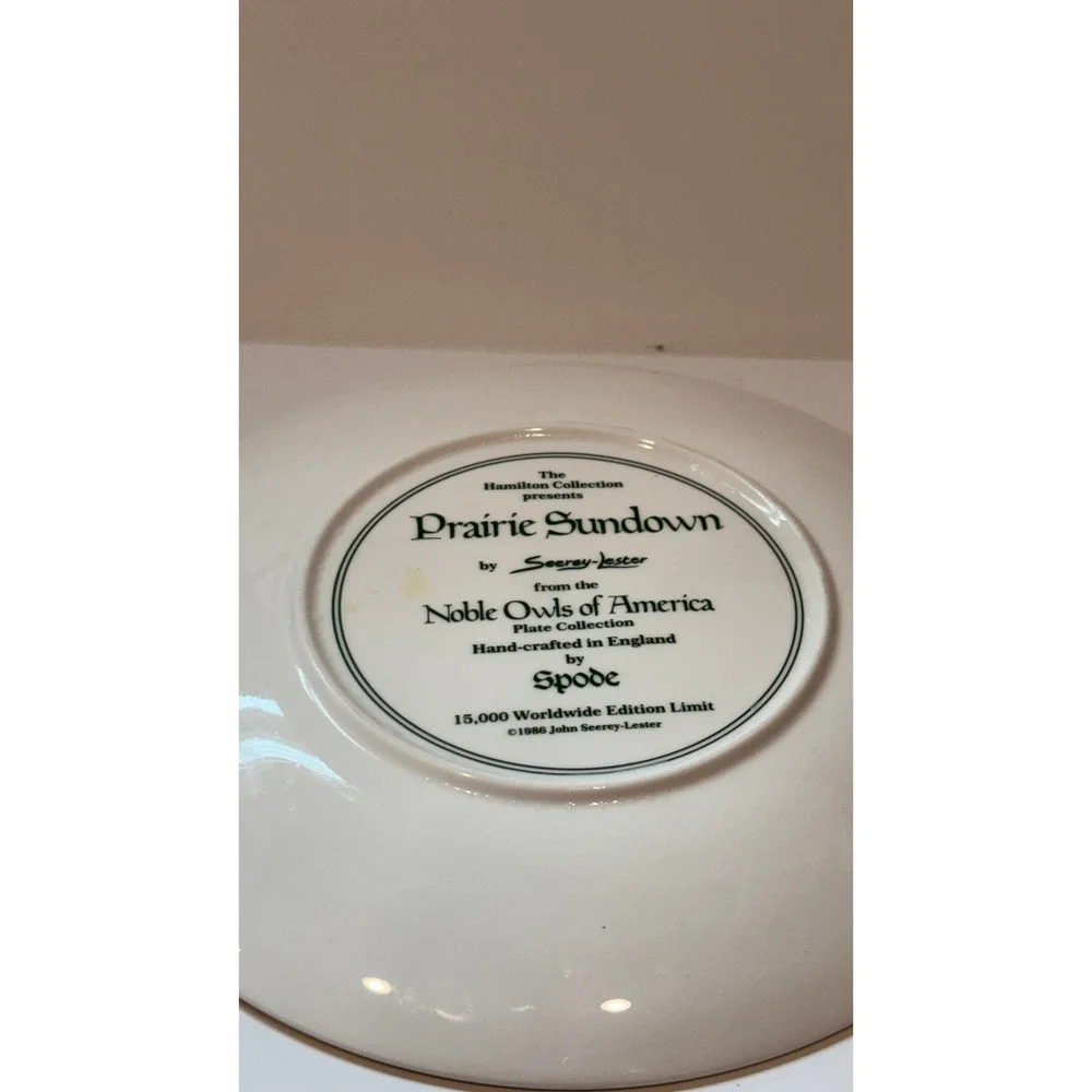 Spode Noble Owls of America Plates Set of 2 John Seerey-Lester Barn Burrowing